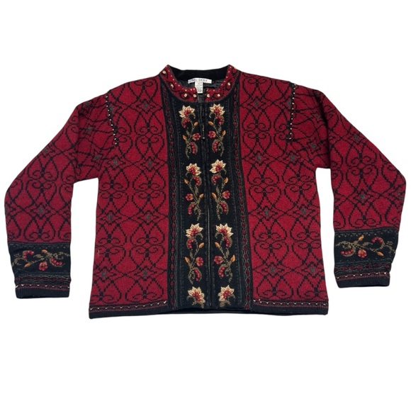 Vintage MacDuff - Women’s Oversized Shetland Wool Sweater Jacket Sz. SM-LG - Picture 1 of 7